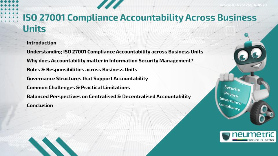 ISO 27001 Compliance Accountability Across Business Units