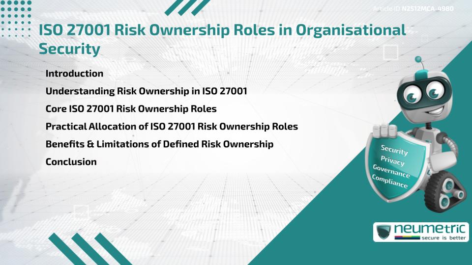 ISO 27001 Risk Ownership Roles in Organisational Security