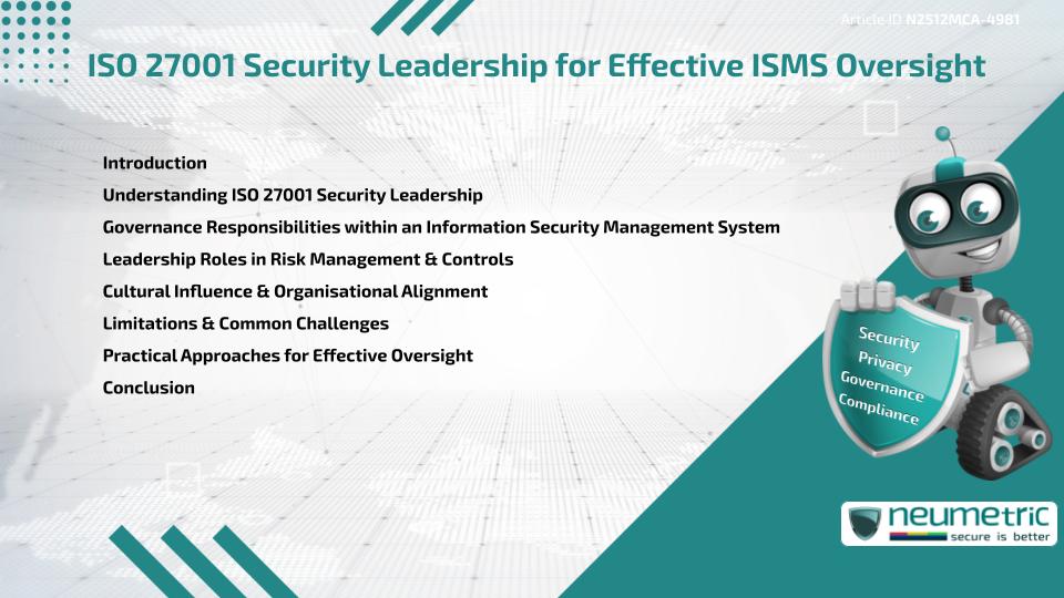 ISO 27001 Security Leadership for Effective ISMS Oversight