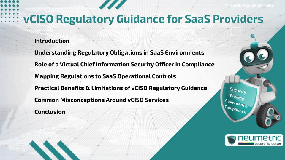 vCISO Regulatory Guidance for SaaS Providers