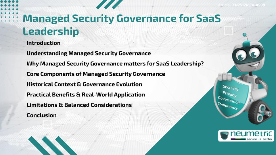 Managed Security Governance for SaaS Leadership