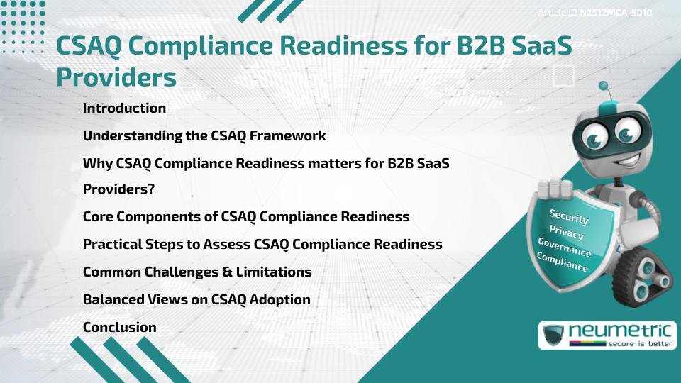 CSAQ Compliance Readiness for B2B SaaS Providers