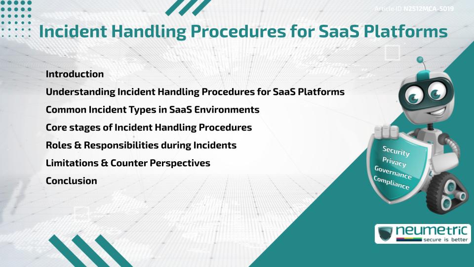 Incident Handling Procedures for SaaS Platforms