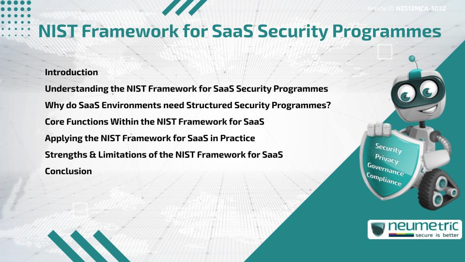 NIST Framework for SaaS Security Programmes