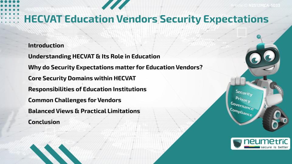 HECVAT Education Vendors Security Expectations