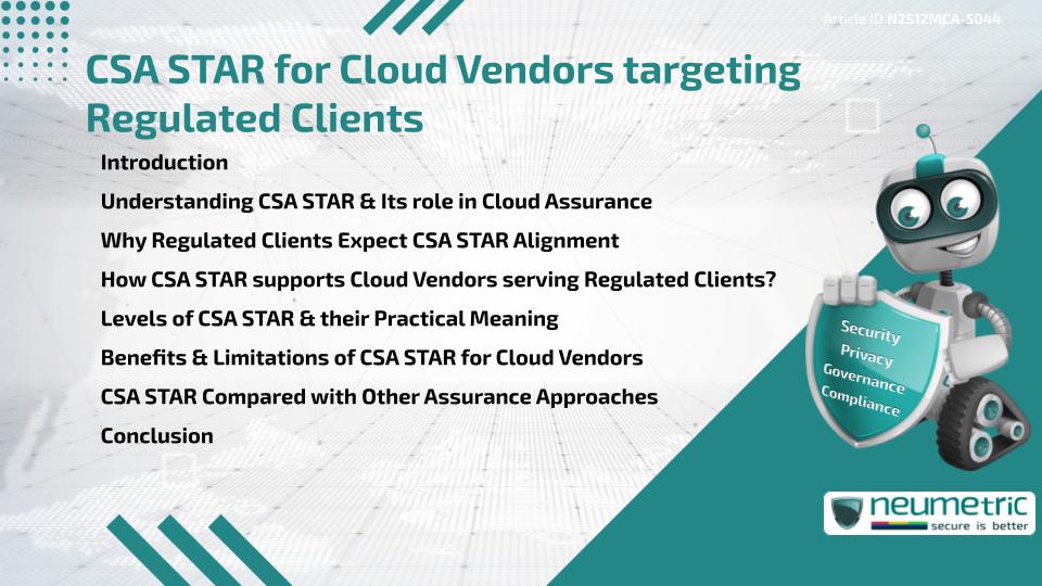 CSA STAR for Cloud Vendors targeting Regulated Clients