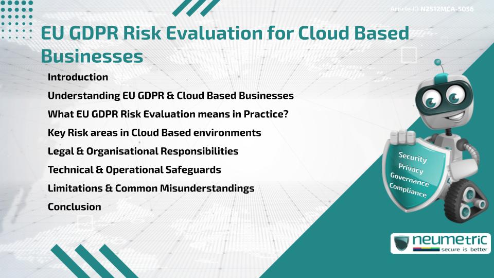 EU GDPR Risk Evaluation for Cloud Based Businesses