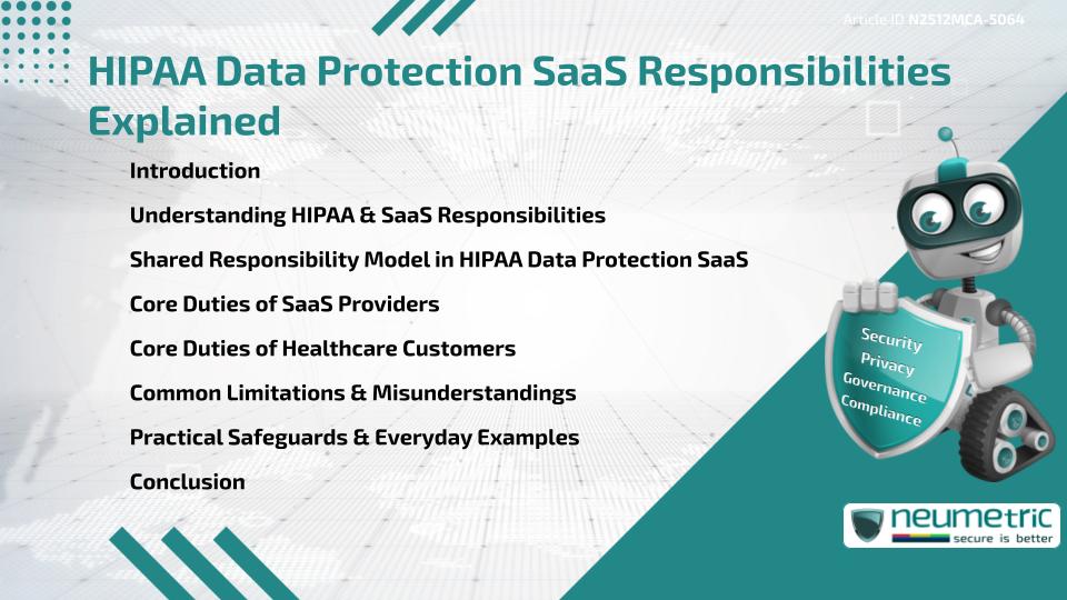 HIPAA Data Protection SaaS Responsibilities Explained