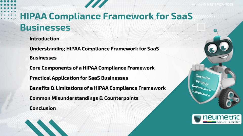 HIPAA Compliance Framework for SaaS Businesses