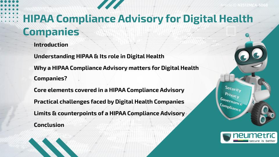 HIPAA Compliance Advisory for Digital Health Companies