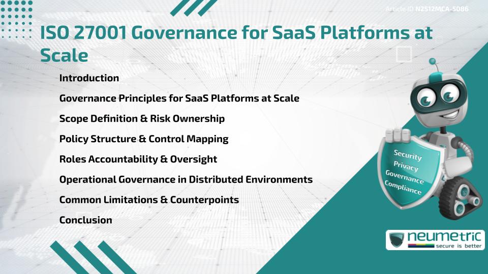 ISO 27001 Governance for SaaS Platforms at Scale