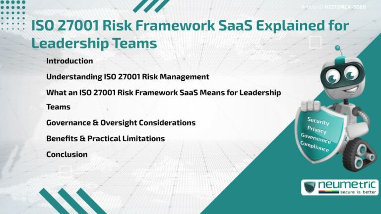 ISO 27001 Risk Framework SaaS Explained for Leadership Teams