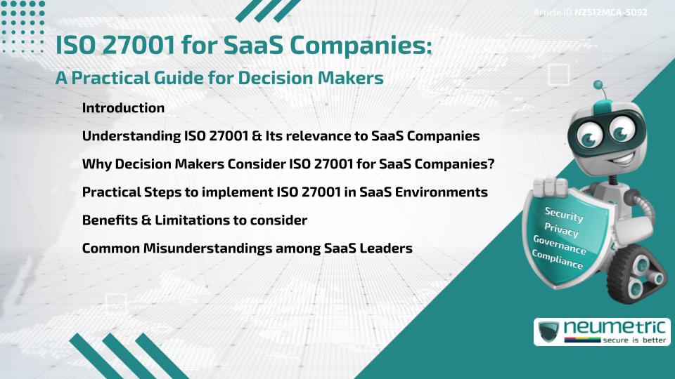 ISO 27001 for SaaS Companies: A Practical Guide for Decision Makers