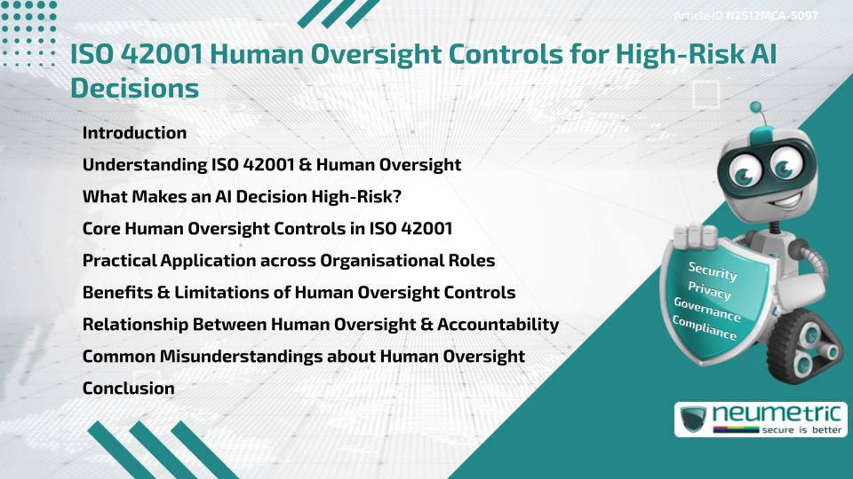 ISO 42001 Human Oversight Controls for High-Risk AI Decisions