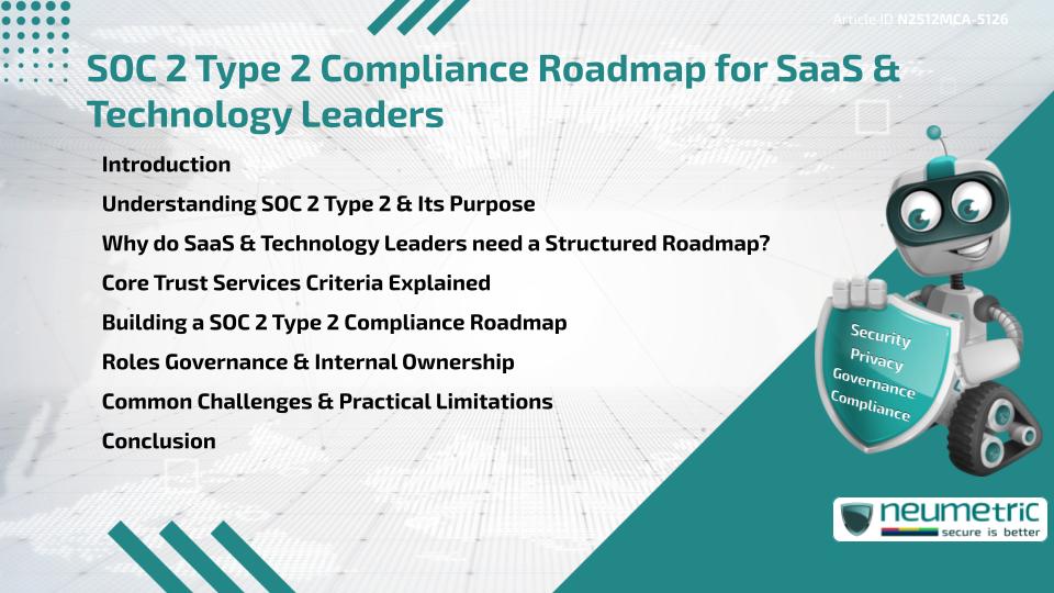SOC 2 Type 2 Compliance Roadmap for SaaS & Technology Leaders
