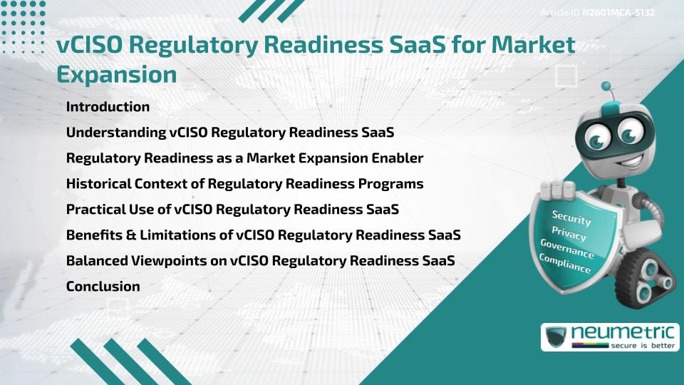 vCISO Regulatory Readiness SaaS for Market Expansion