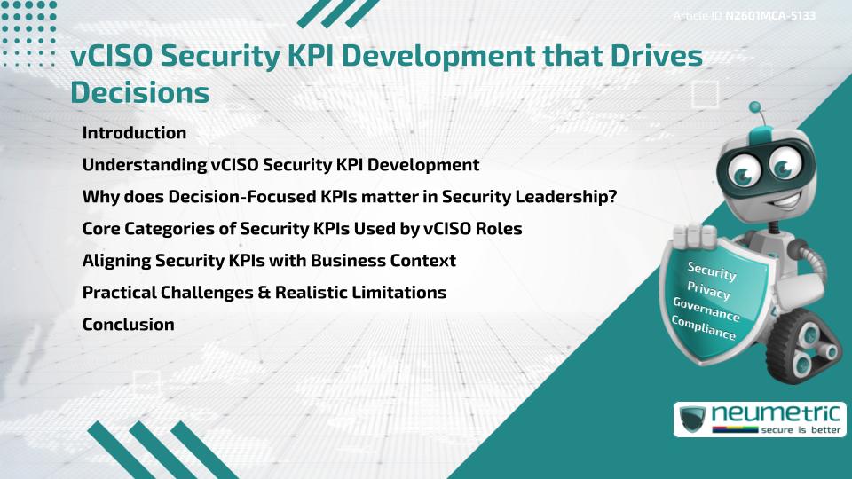 vCISO Security KPI Development that Drives Decisions