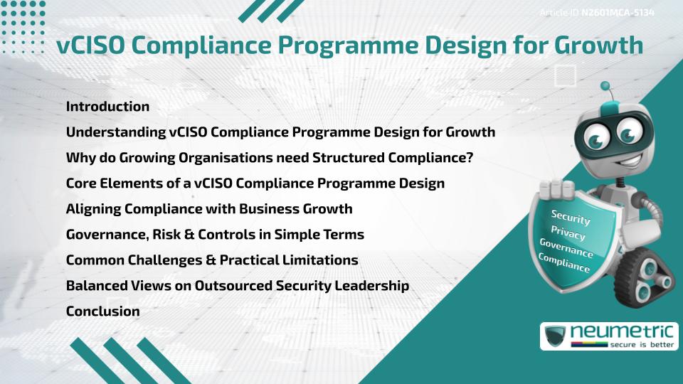 vCISO Compliance Programme Design for Growth