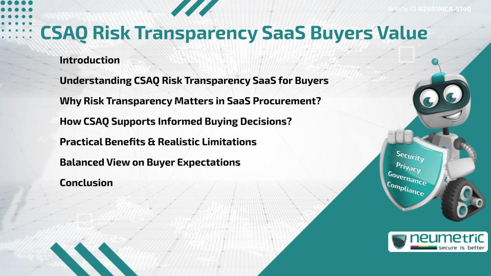 CSAQ Risk Transparency SaaS Buyers Value