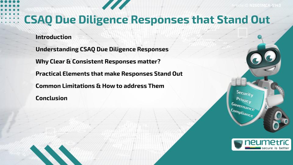 CSAQ Due Diligence Responses that Stand Out