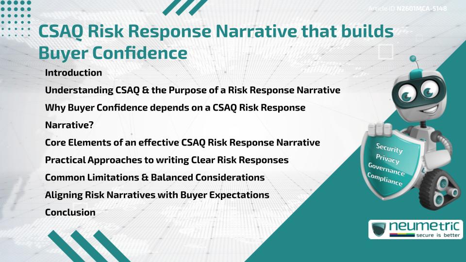 CSAQ Risk Response Narrative that builds Buyer Confidence