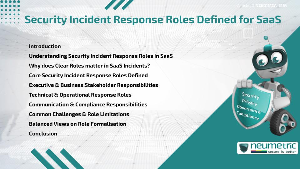 Security Incident Response Roles Defined for SaaS