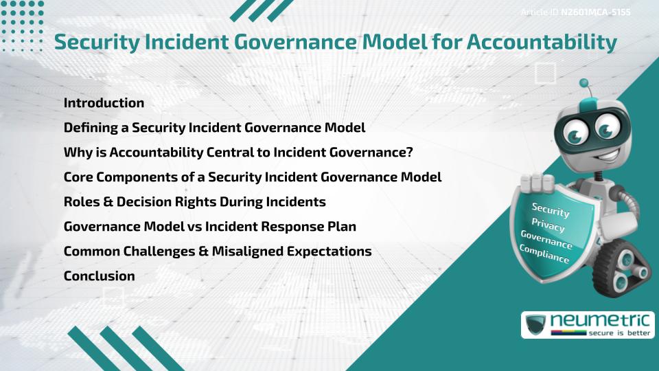 Security Incident Governance Model for Accountability