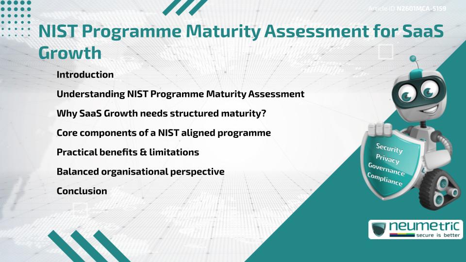 NIST Programme Maturity Assessment for SaaS Growth