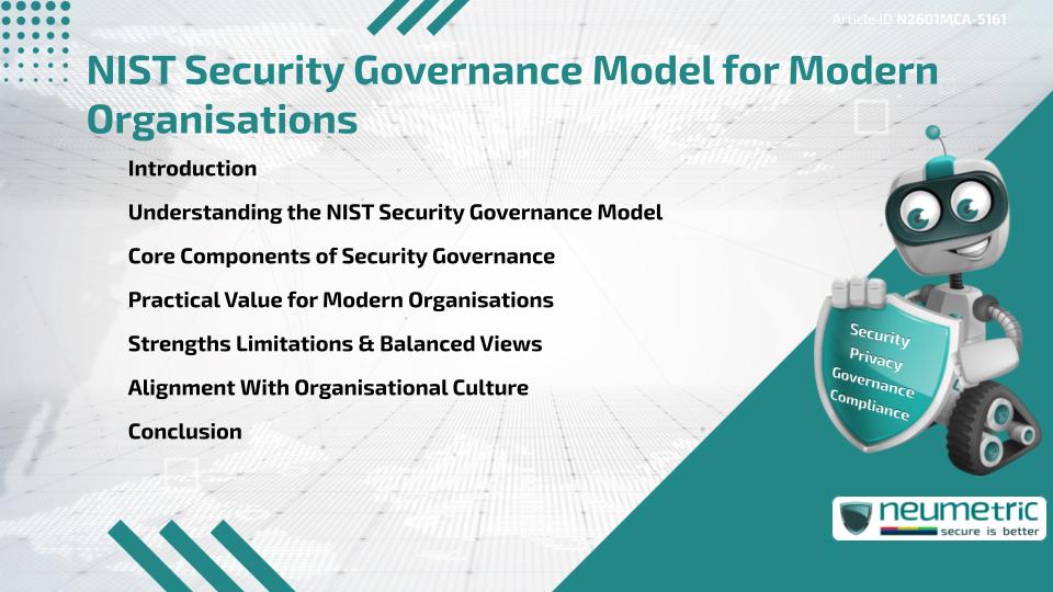 NIST Security Governance Model for Modern Organisations