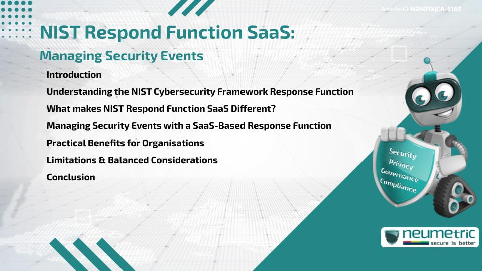 NIST Respond Function SaaS: Managing Security Events