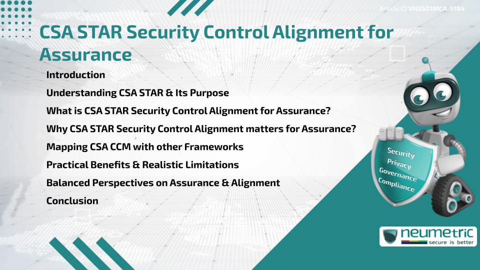 CSA STAR Security Control Alignment for Assurance