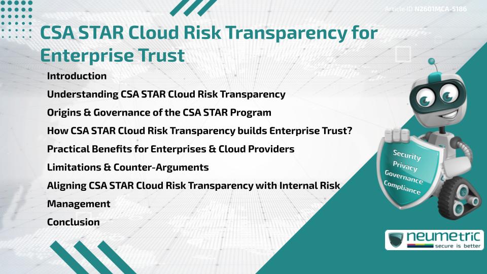 CSA STAR Cloud Risk Transparency for Enterprise Trust