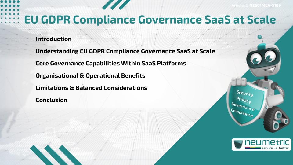 EU GDPR Compliance Governance SaaS at Scale