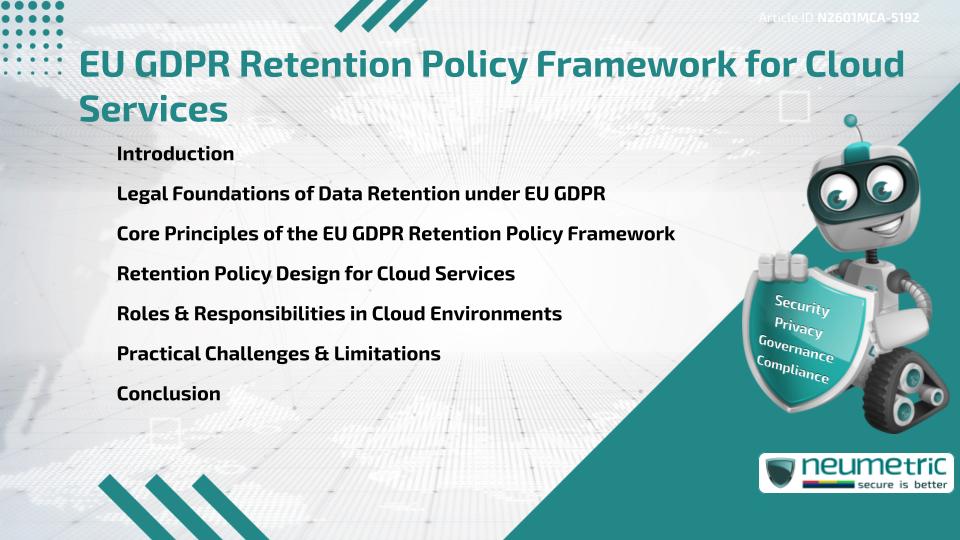 EU GDPR Retention Policy Framework for Cloud Services