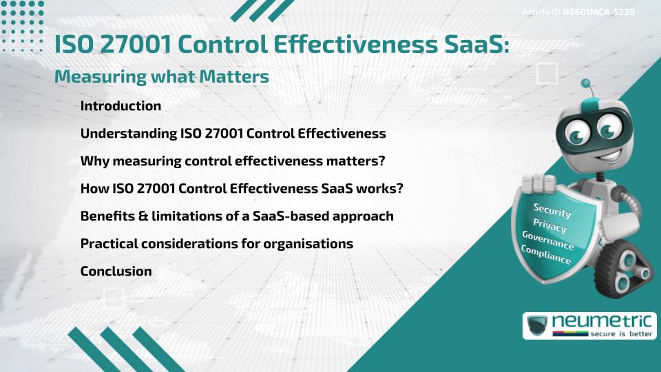 ISO 27001 Control Effectiveness SaaS: Measuring what Matters