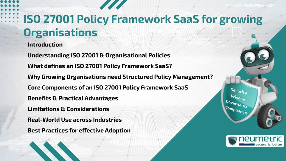 ISO 27001 Policy Framework SaaS for growing Organisations
