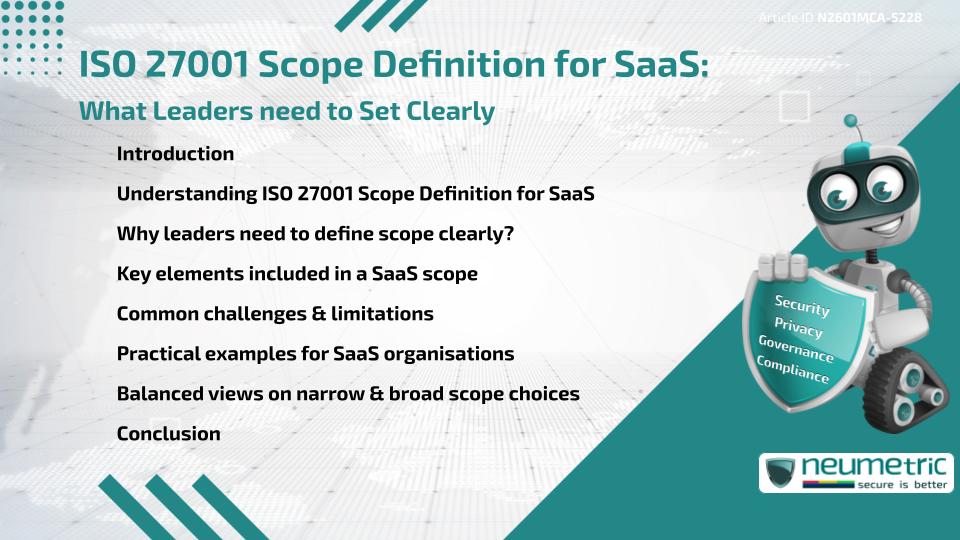 ISO 27001 Scope Definition for SaaS: What Leaders need to Set Clearly
