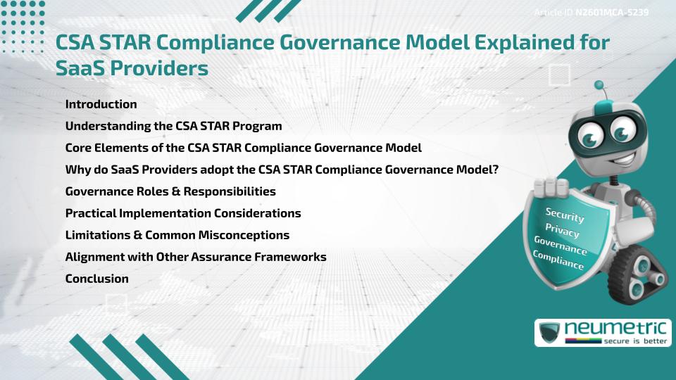 CSA STAR Compliance Governance Model Explained for SaaS Providers
