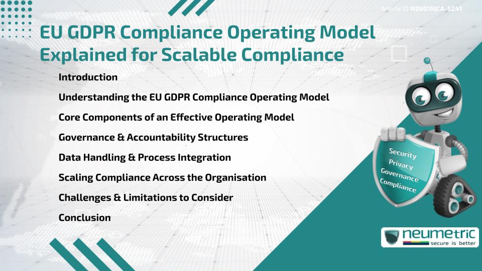 EU GDPR Compliance Operating Model Explained for Scalable Compliance
