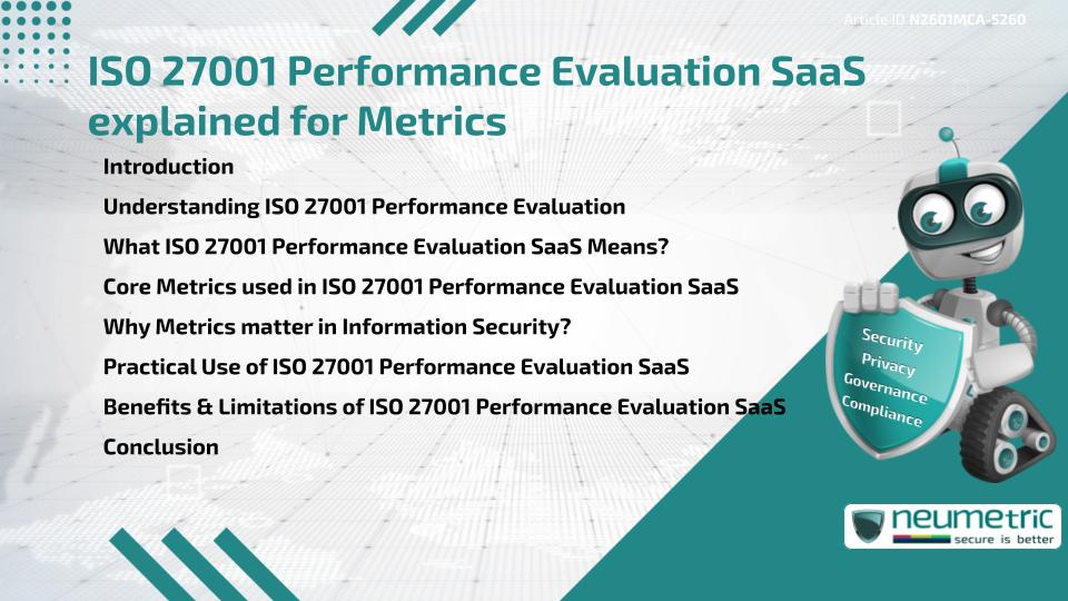 ISO 27001 Performance Evaluation SaaS explained for Metrics