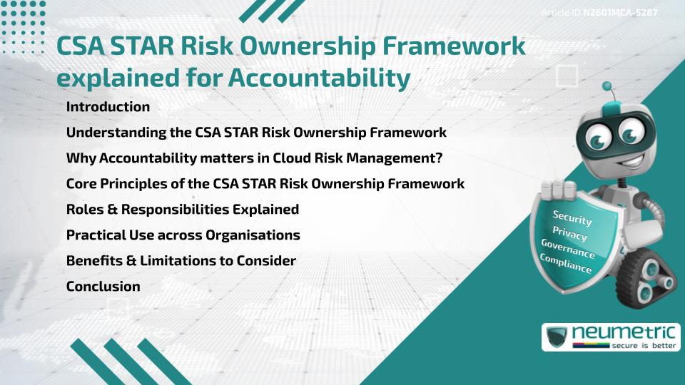 CSA STAR Risk Ownership Framework explained for Accountability