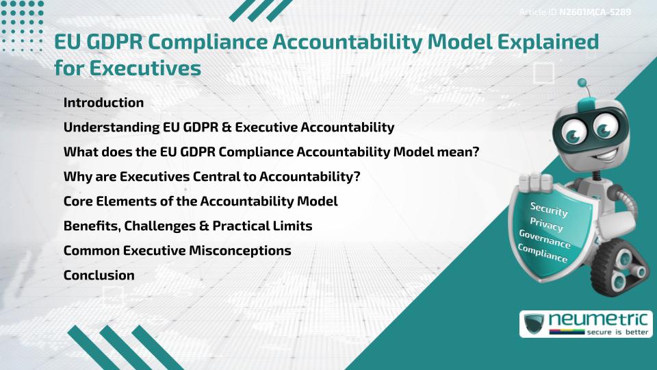 EU GDPR Compliance Accountability Model Explained for Executives