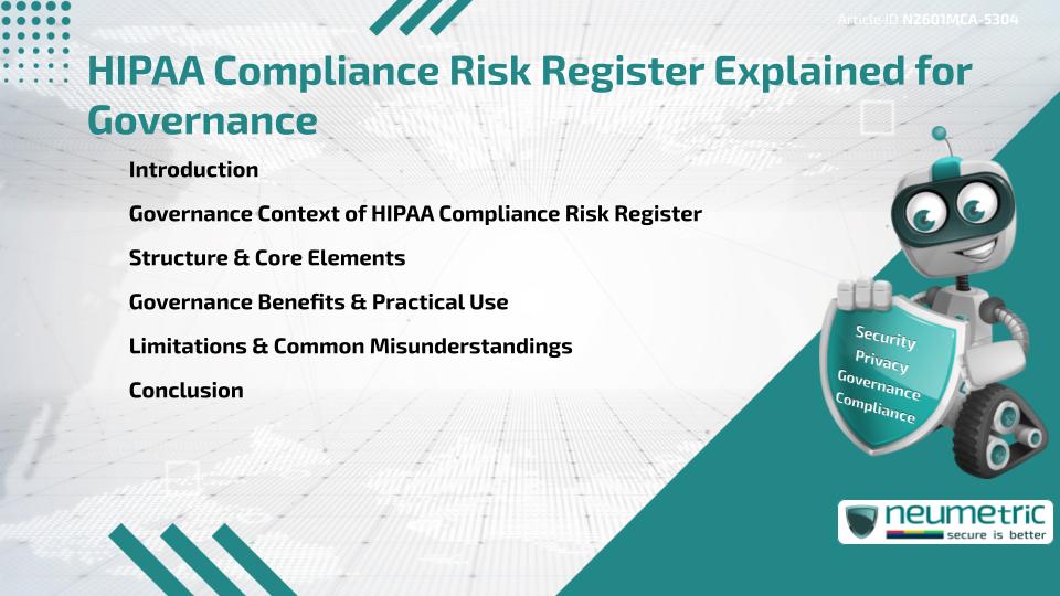 HIPAA Compliance Risk Register Explained for Governance
