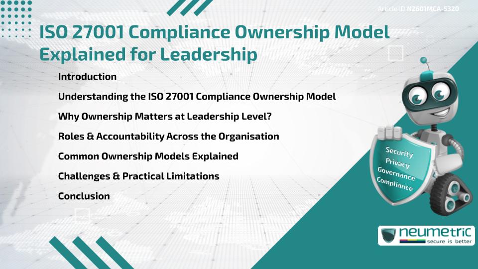 ISO 27001 Compliance Ownership Model Explained for Leadership