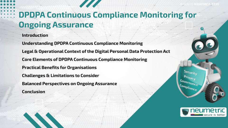 DPDPA Continuous Compliance Monitoring for Ongoing Assurance