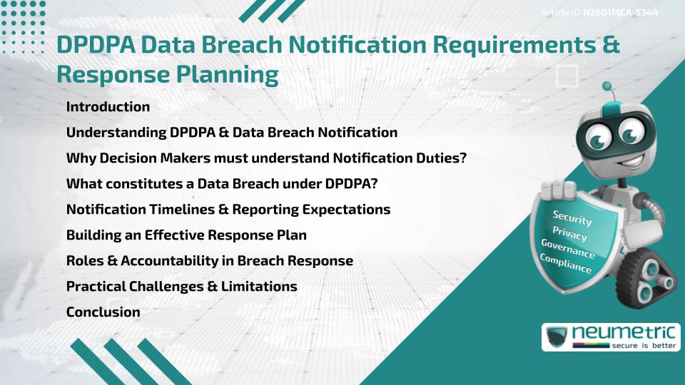 DPDPA Data Breach Notification Requirements & Response Planning