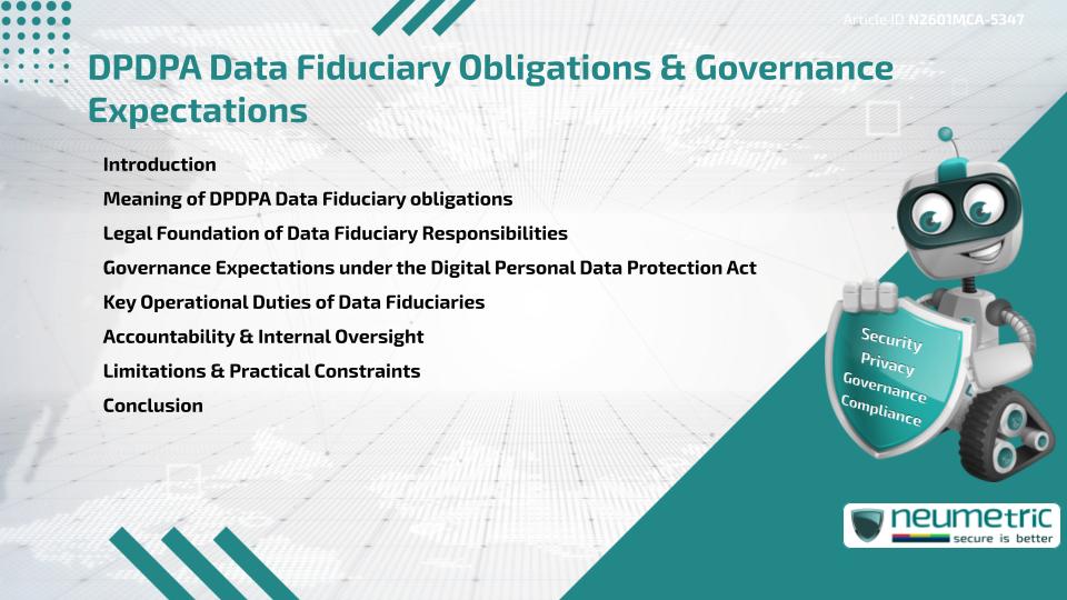 DPDPA Data Fiduciary Obligations & Governance Expectations