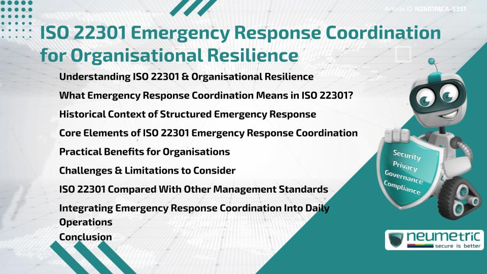 ISO 22301 Emergency Response Coordination for Organisational Resilience