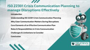 Journal (General Articles) | Neumetric ISO 22301 Crisis Communication Planning to manage Disruptions Effectively