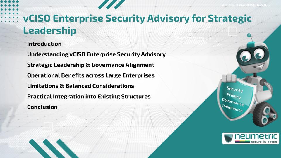 vCISO Enterprise Security Advisory for Strategic Leadership